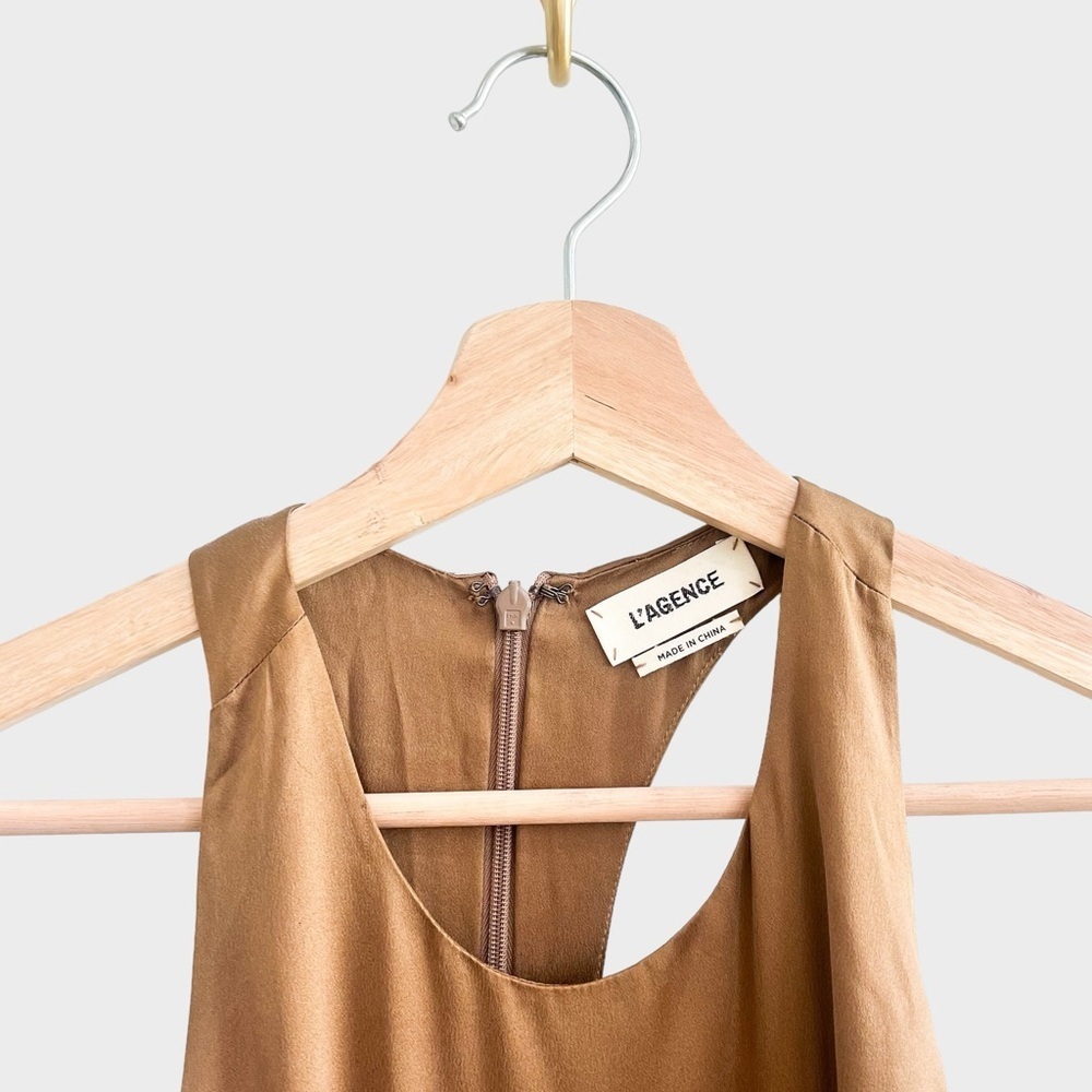 L’AGENCE Brown Talia Tiered Maxi Dress (Sz 4) - Picture 4 of 8